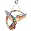Acrylic Stained Glass Handicraft Garden Window Balcony Hummingbird Hanging Yard Home Wall Bird Ornament Door Decoration 5