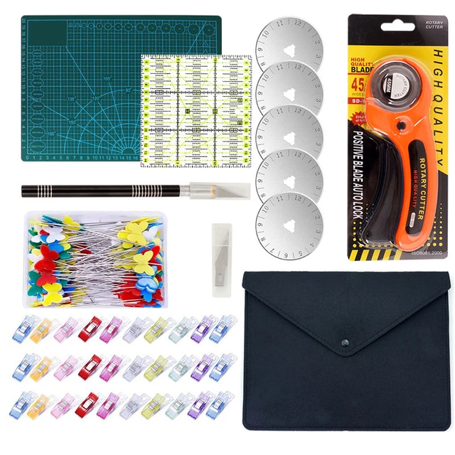 Rotary Cutter Kit Include Fabric Cutter,45mm-28mm Rotary Cutter,Bade,Tracing  Wheel,Cutting Mat,Acrylic Ruler,Sewing Clips DIY - AliExpress