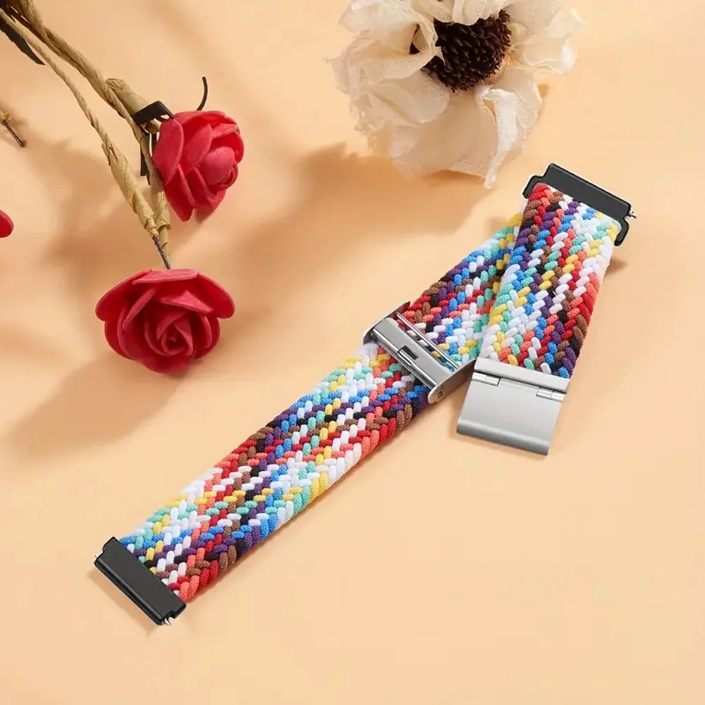 Nylon Watch Strap with Magnetic Buckle and Metal Adjustment Band, 22mm/20mm