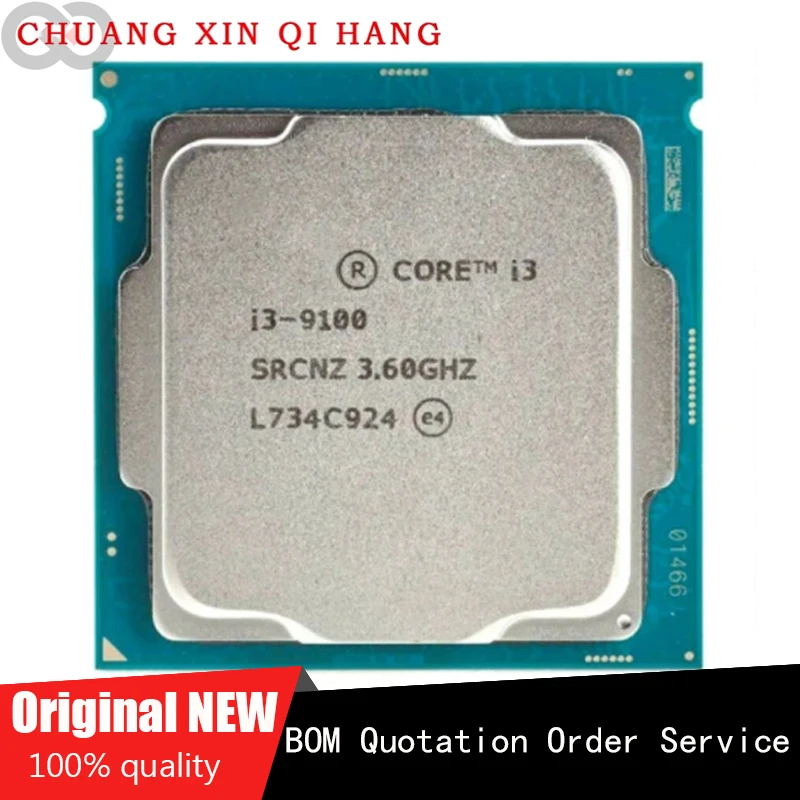 Utilizzato Per Processore Intel Core I3 9100 I3-9100 3.6Ghz Quad-Core A Quattro Filettature Cpu 65W 6M Lga 1151 Originale Originale Adatto Per