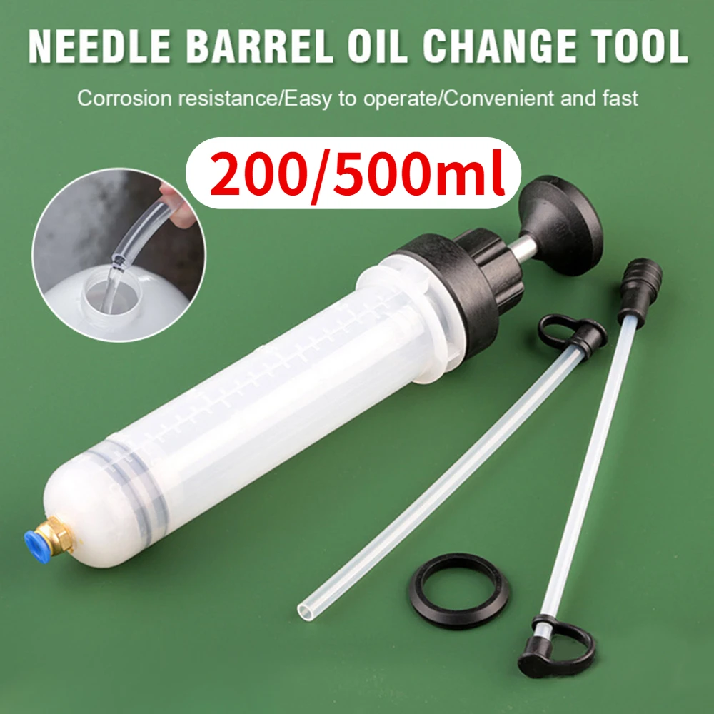 200/500ML Car Oil Fluid Extractor Filling Syringe Bottle Transfer Fuel