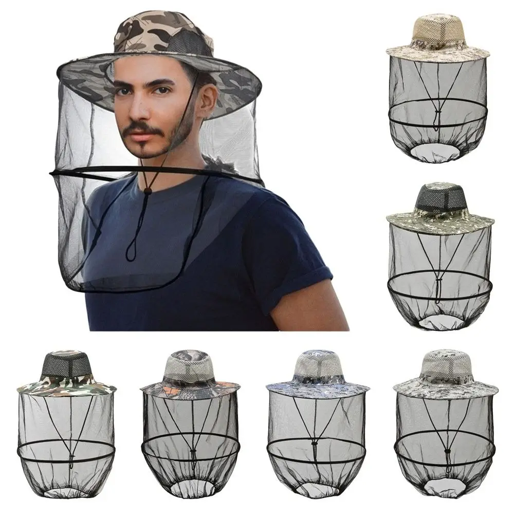 Mosquito Hat With  Net Mesh Repellent Insect Bee Protection Men Women Outdoor Sunscreen Fishing Cap 3