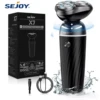 Sejoy Electric Shaver Razor For Men Rotary Wet Dry Rechargeable Cordless  High Quality 3D Floating Cutter Head 1