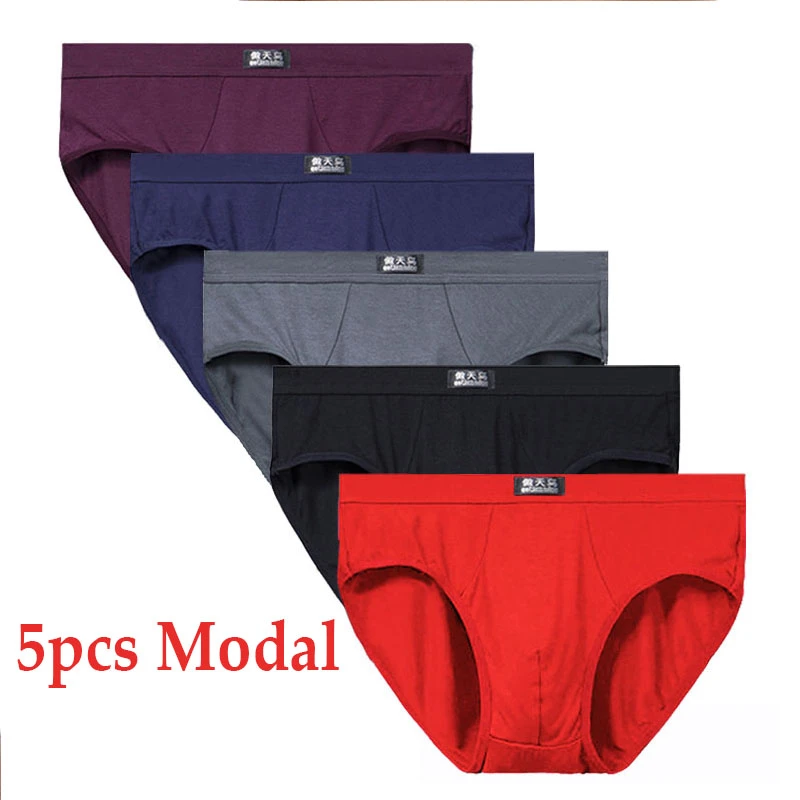 5pcs/Lot 5XL Modal Men's Underwear Briefs Male Underpants for Men Brief Panties Mens shorts Bikini Pant Men Sexy Solid comfort mens briefs sale