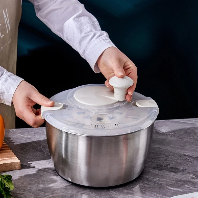 Vegetable Dehydrator Stainless Steel Salad Spinner With 5L Capacity Fruit Dryer Drainer Vegetable Fruit Dryer Kitchen vegetable dehydrator