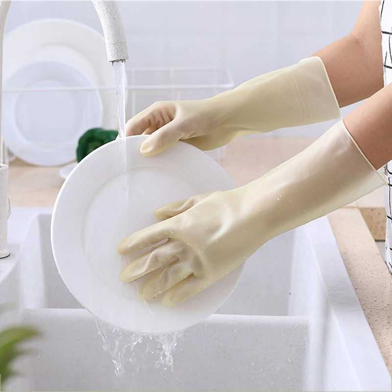 Reusable Household Gloves Waterproof Rubber Latex Cleaning Laundry Gloves Dishwashing for Kitchen Dish Washing