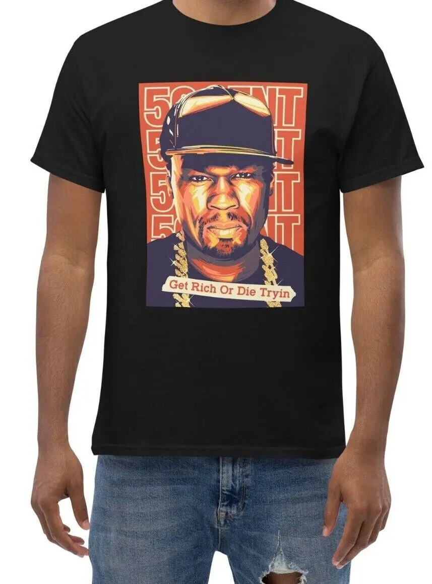 Nuova Maglietta Da Uomo Fifty Cent, 50 Cent Diventa Ricca O Muore Tryin S-3Xl