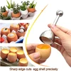 Egg Topper Eggshell Cutter Stainless Steel Egg Cracker Opener Remover Egg Opener Egg Cup Multipurpose Egg Tool Kitchen Gadget 5