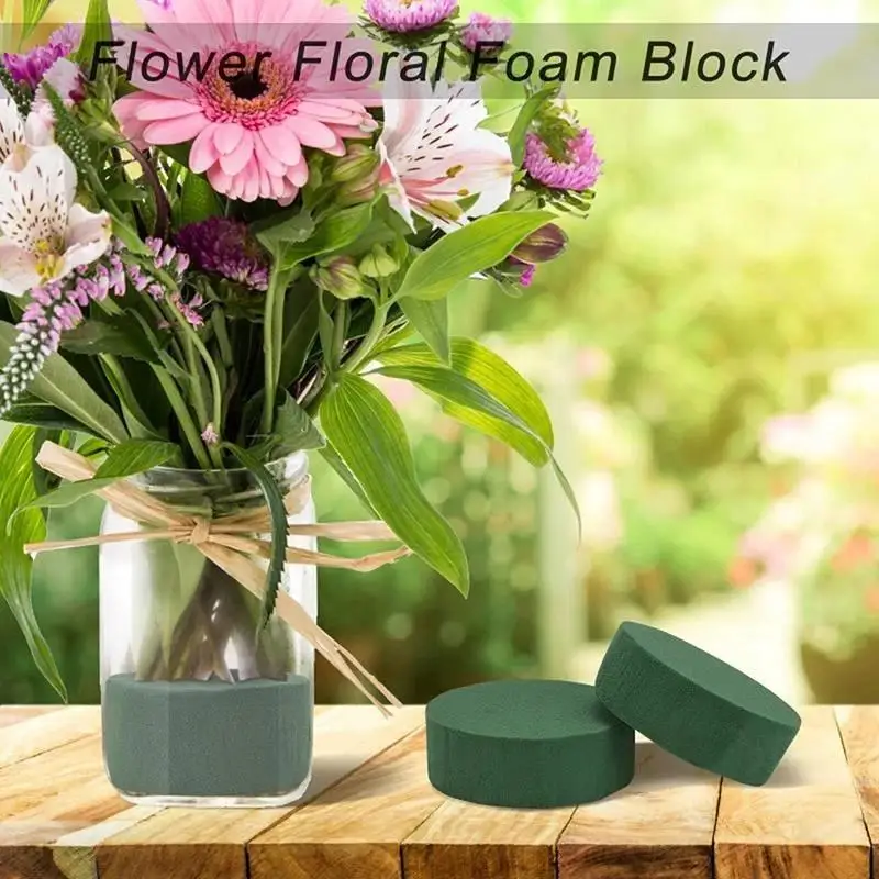 Floral Foam Bricks 10Pcs 11.5cm Round Wedding Party Table Arrangement Decoration Wet Foam Artificial Flower Mud Home Garden