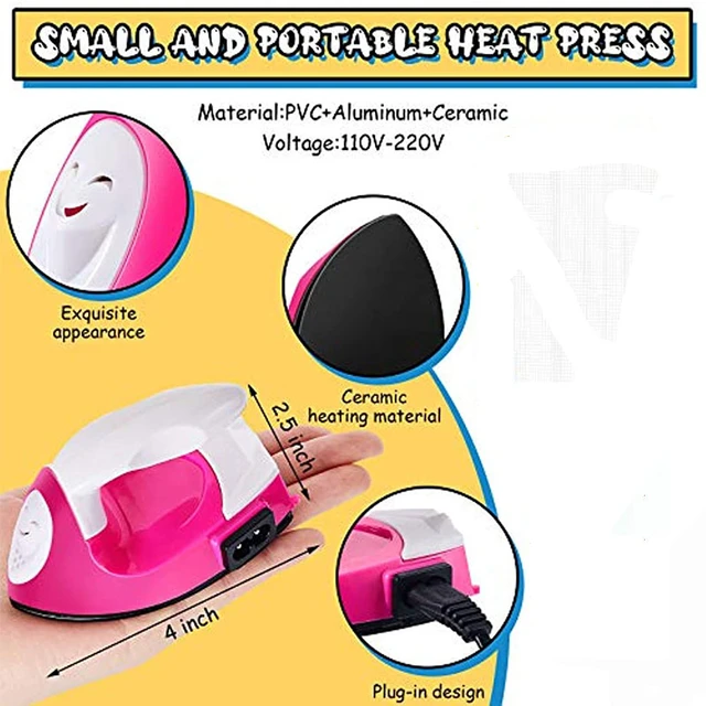 Mini Craft Iron Mini Heat Press Mini Iron Portable Handheld Heat Press Small  Iron With Charging Base