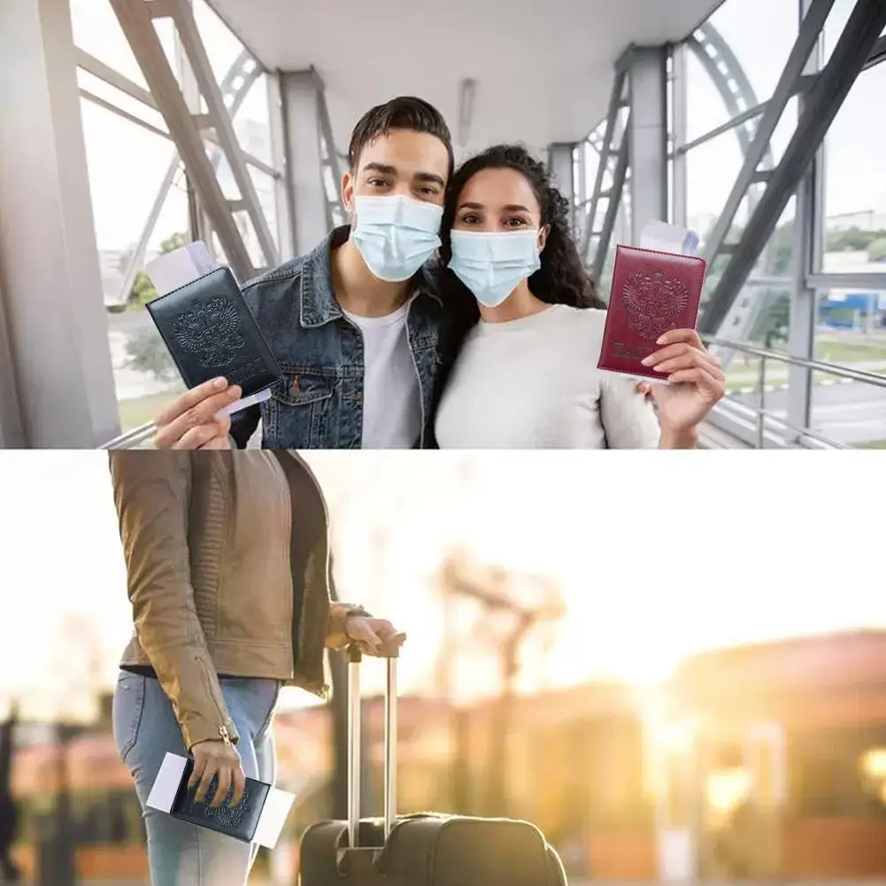 Ticket- und Reisepasshülle, geprägtes Design, Russland, Reisepasshülle, Geldbörse für Männer und Frauen, Tasche für Reisepass und Tickets – Detail 7