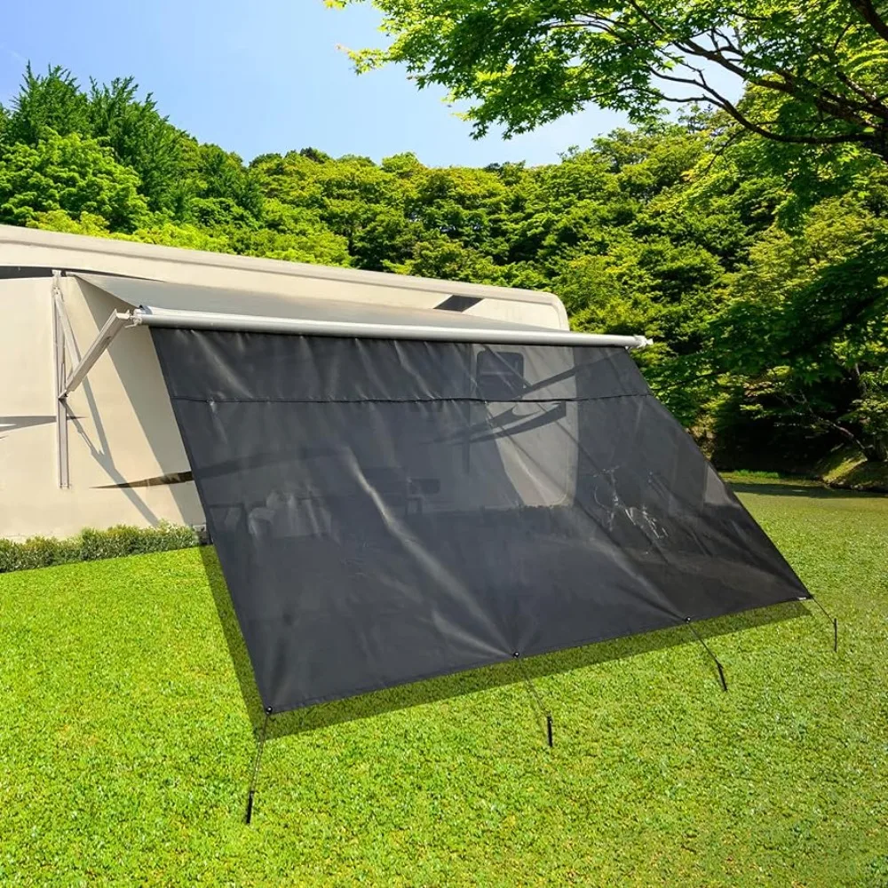 

RV Awning Shade Screen with Zipper 8'X14'3''Universal RV Awning Sun Shade Screen Freight free