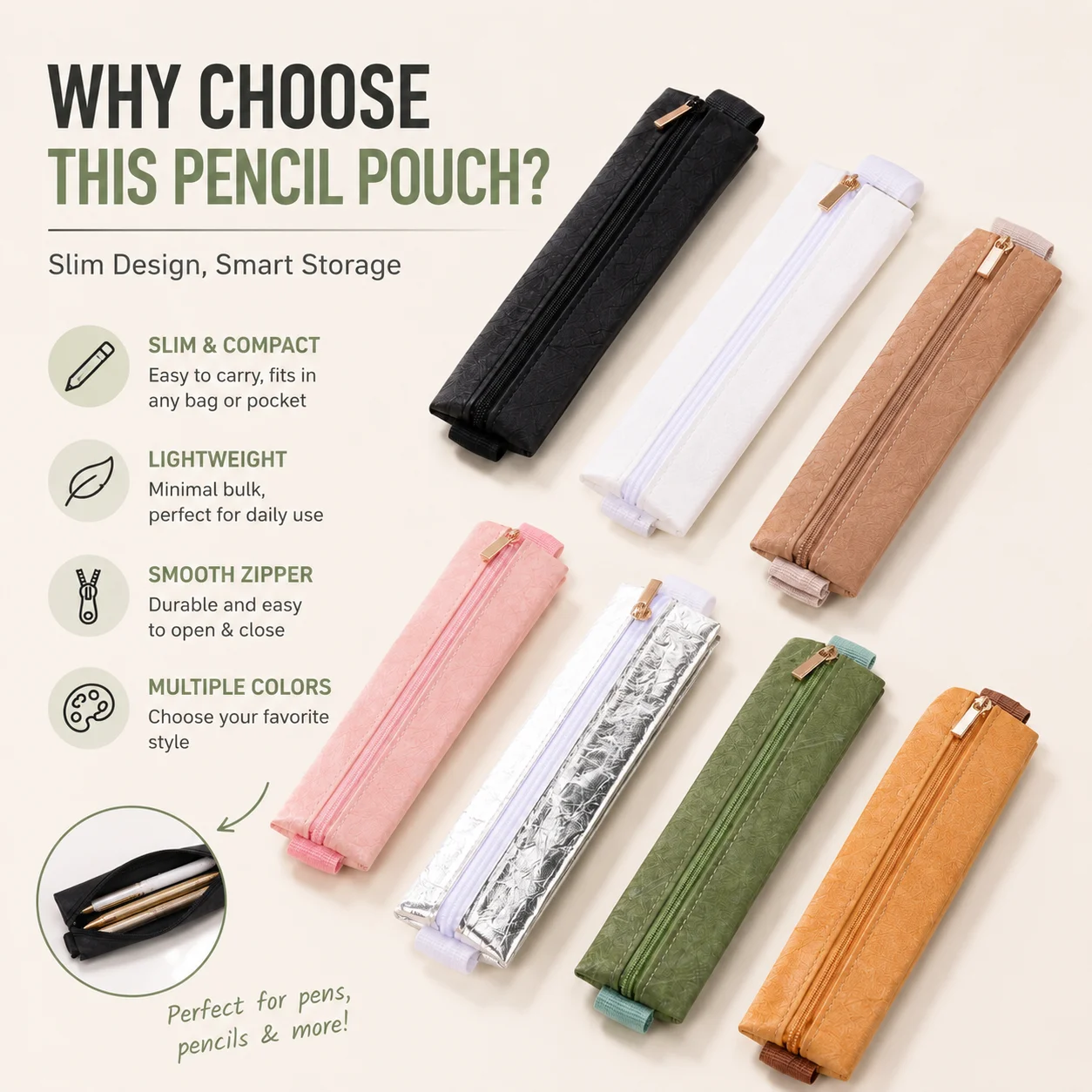Elegant Striped Pencil Case - Portable Stationery Organizer and Desktop Decoration, Perfect Exquisite Gift