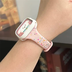 Stylish Pink Silicone Apple Watch Case & Slim Band Duo for Girls - Soft, Comfortable, and Chic (Pink)