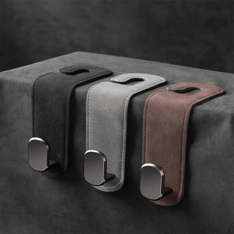 1Pcs Universal Car Suede Alloy Seat Hook Rear Seat Headrest Hook Storage Hanger