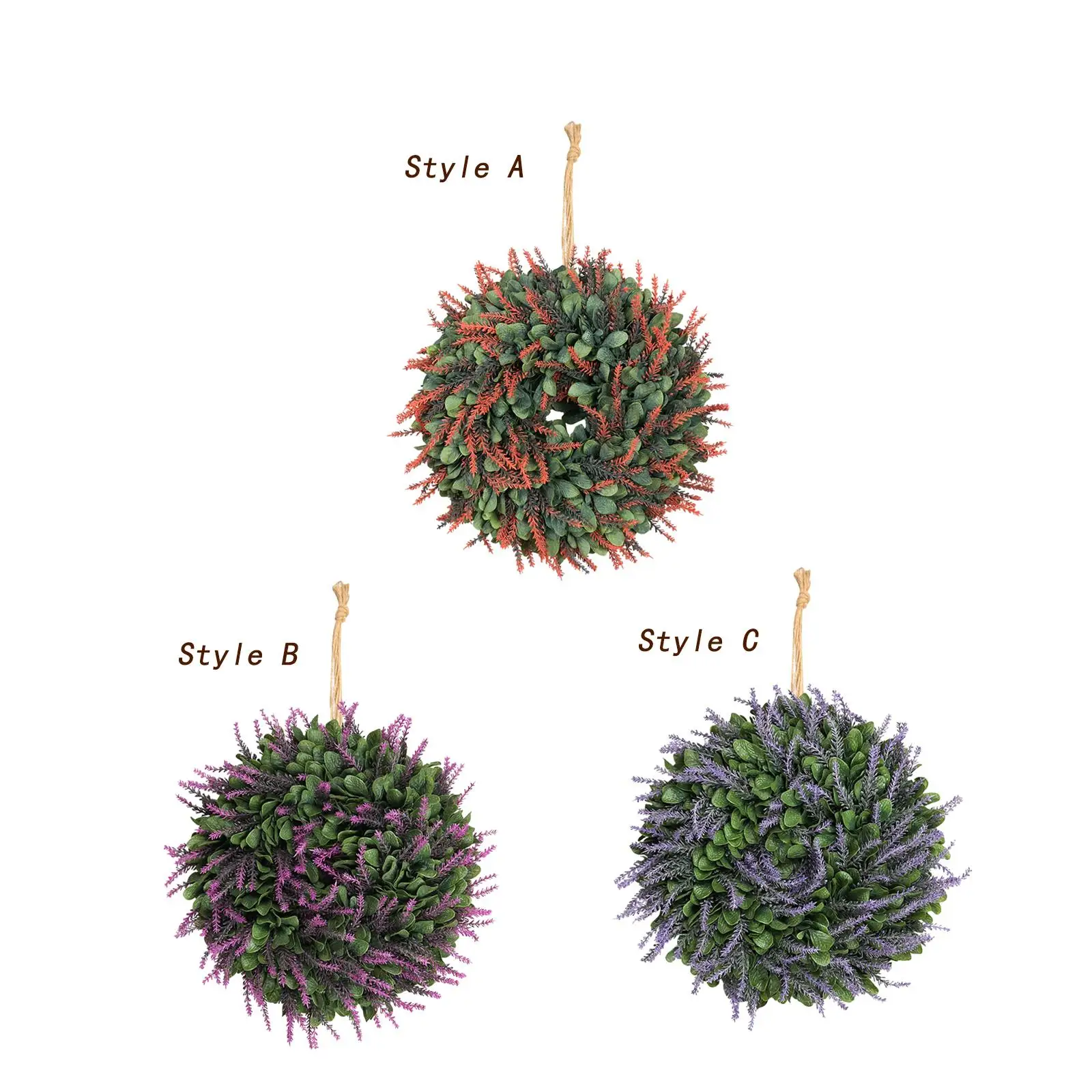 

Венок из искусственной лаванды для входной двери, многофункциональное реалистичное украшение для стен, летний венок для улицы и помещения, аксессуары, 35 см