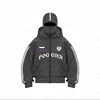 Y2k retro multi-color new double hat windproof and warm outdoor gothic hip-hop hoodie jacket with patchwork design sense hoodie 2