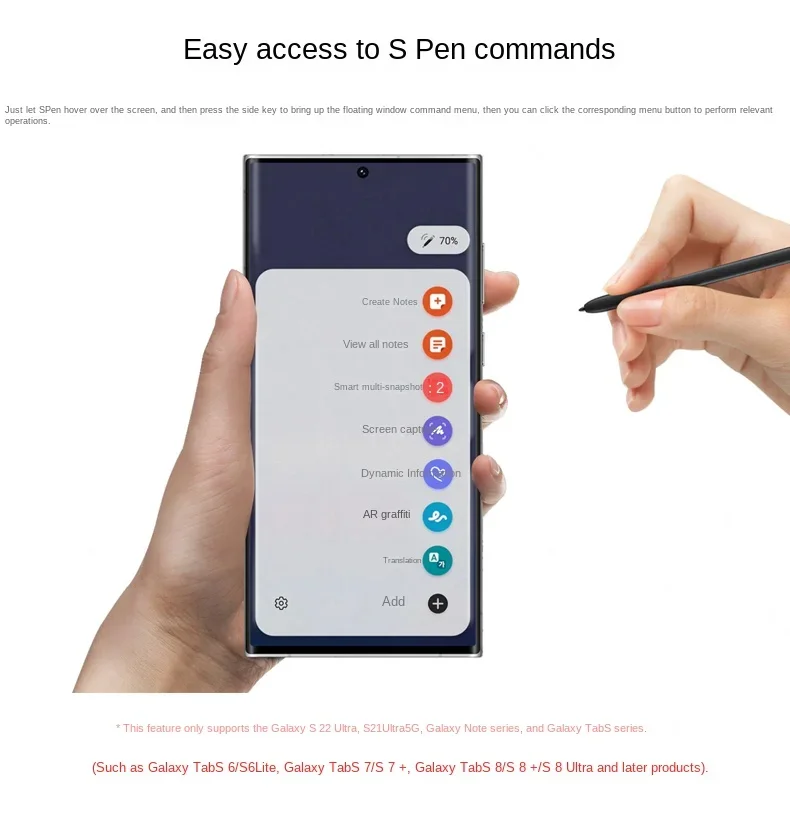 for Samsung S22 Ultra  original handwriting S pen S22U touch A stylus S908 intelligent Bluetooth Support for hover control S pen