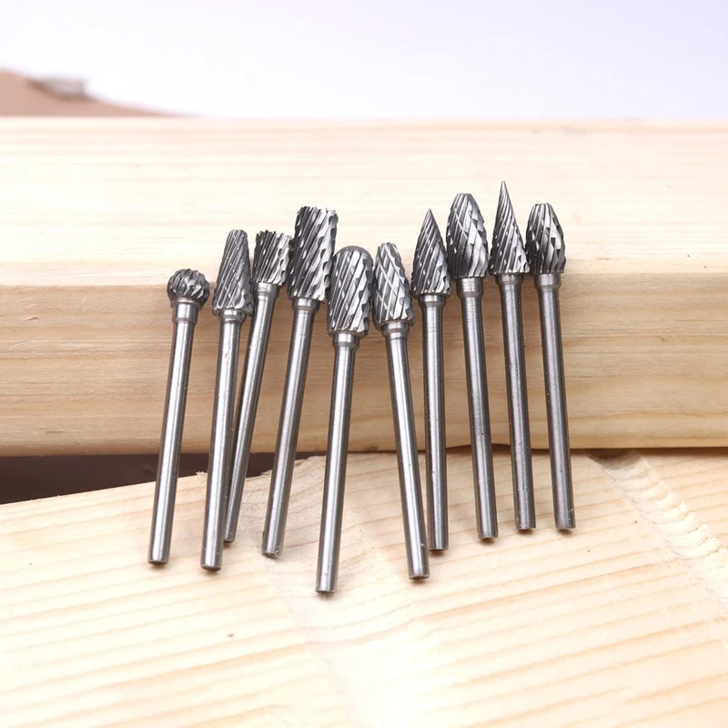 10Pcs 2.35mm 1/10 Shank Tungsten Carbide Rotary Files Set - Dremel Tool  Accessories for Woodworking Carving Engraving Polishing - AliExpress