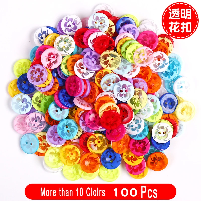100pcs Assorted Sizes Resin Buttons 2 Holes and 4 Holes Round Craft Buttons  for Sewing DIY Handmade Crafts - AliExpress