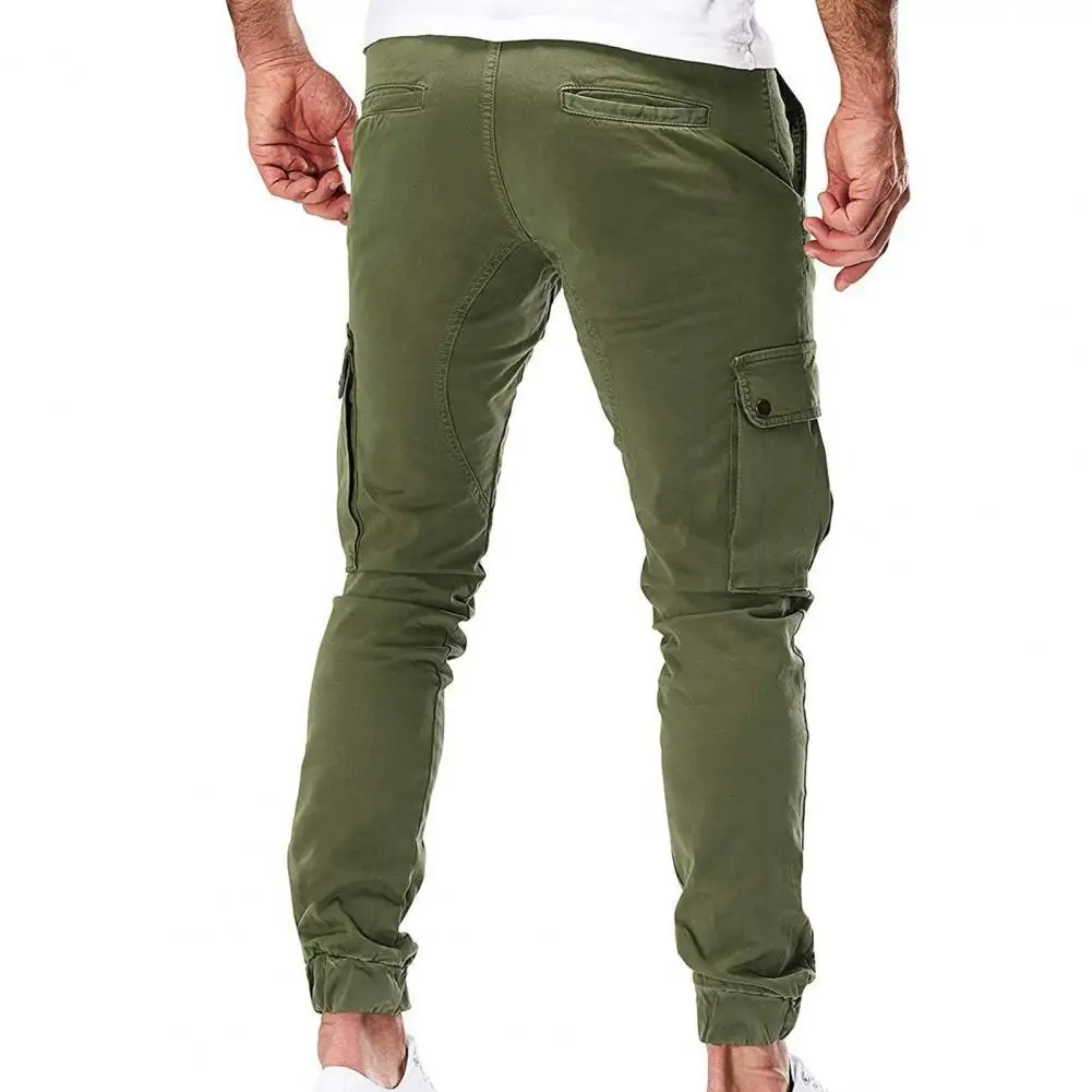 

Men Work Trousers Men's Cargo Pants with Multiple Pockets Elastic Waistband Ankle Length Comfortable Stylish for Everyday