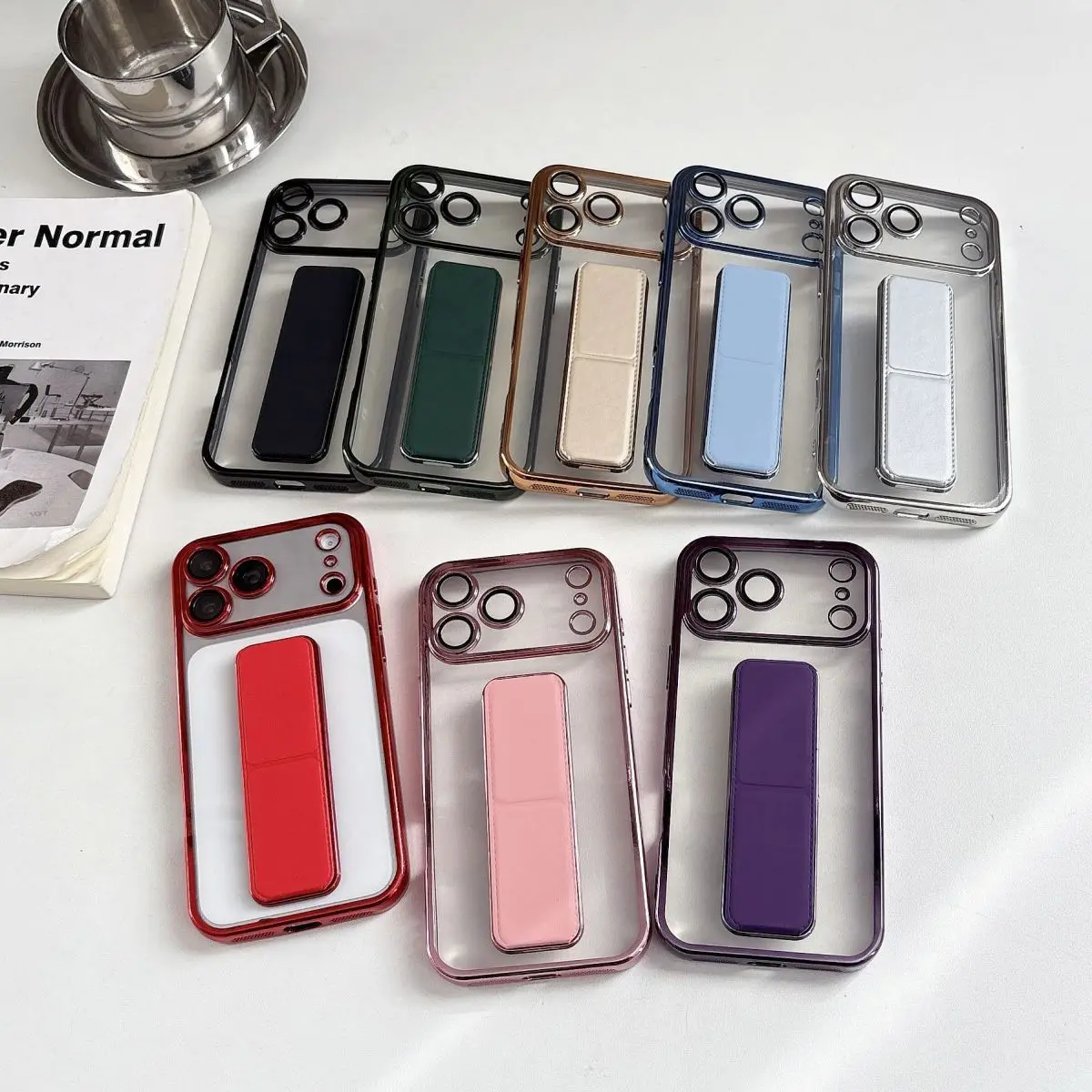 Magnetic Stand Kickstand Silicone Soft Protective Case with Wrist Strap and Air Support