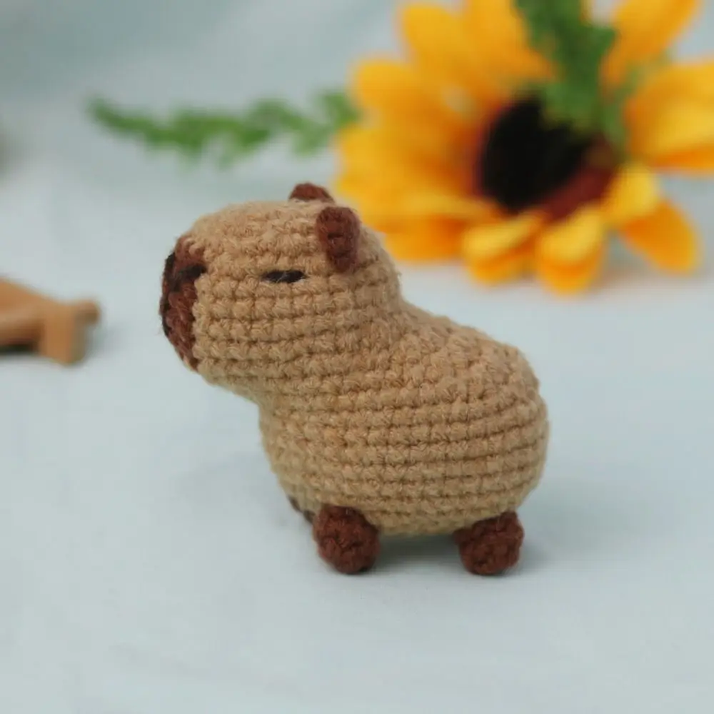1PC Cute Beginner Crochet Stuffed Animal Kit Handmade with Crochet Hooks Capybara DIY Crochet Kit DIY Set Guinea Pig Yarn Set
