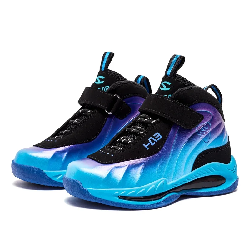 

New Kids Sneakers Non-slip Wear-resistant Children's Shoes Microfiber Leather Boys Basketball Shoes Damping Winter Sports Shoes