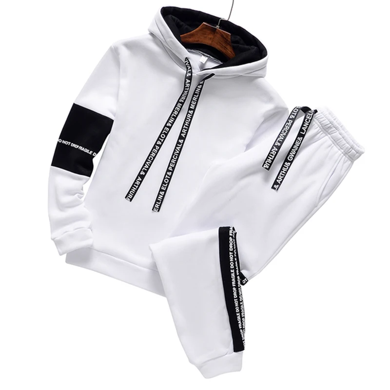 Man Tracksuit Jogging Suit Sportswear Pullover Loose Hoodies Sweatshirt+Pants Suit Spring Autumn Man Hooded Sweatshirts
