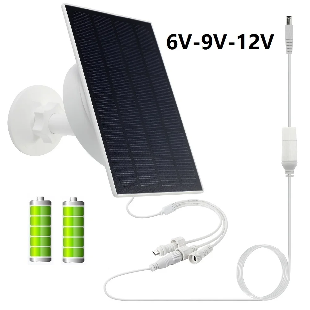 4W Trail Camera Solar Panel Charger Support 6V 9V 12V IP66 Waterproof Solar Power Battery Kit 5200mAh For 3G/4G Hunting Camera