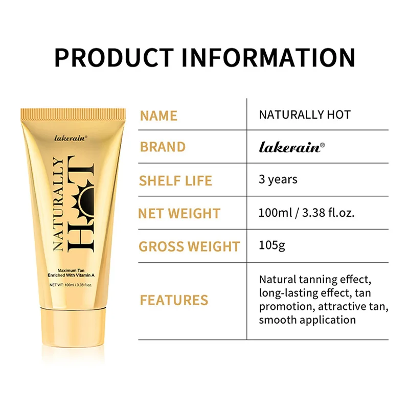 Tanning Lotion Natural Tan Premium Shiny Brown Sunbed Deep Tanning Full Body Natural Plant Extract Formula Gently Lotion