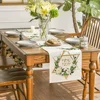 Hexagram Flowers Passover Linen Table Runners Kitchen Table Decor Pesach Star of David Jewish Festival Party Table Runners Decor 3