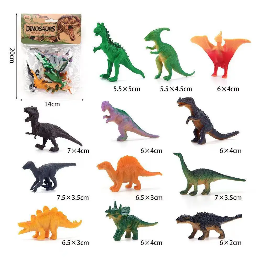 12PCS Miniature Lion Shark Horse Dinosaur Animals Model Set Action Figures Figurine Zoo Cute Education Kids Toy Gift 3