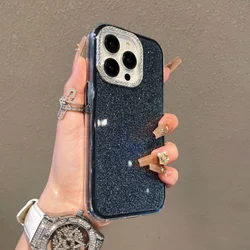 Luxury Shiny Diamond Glitter Glossy Shockproof Bumper Case - iPhone 14 Plus (Black)