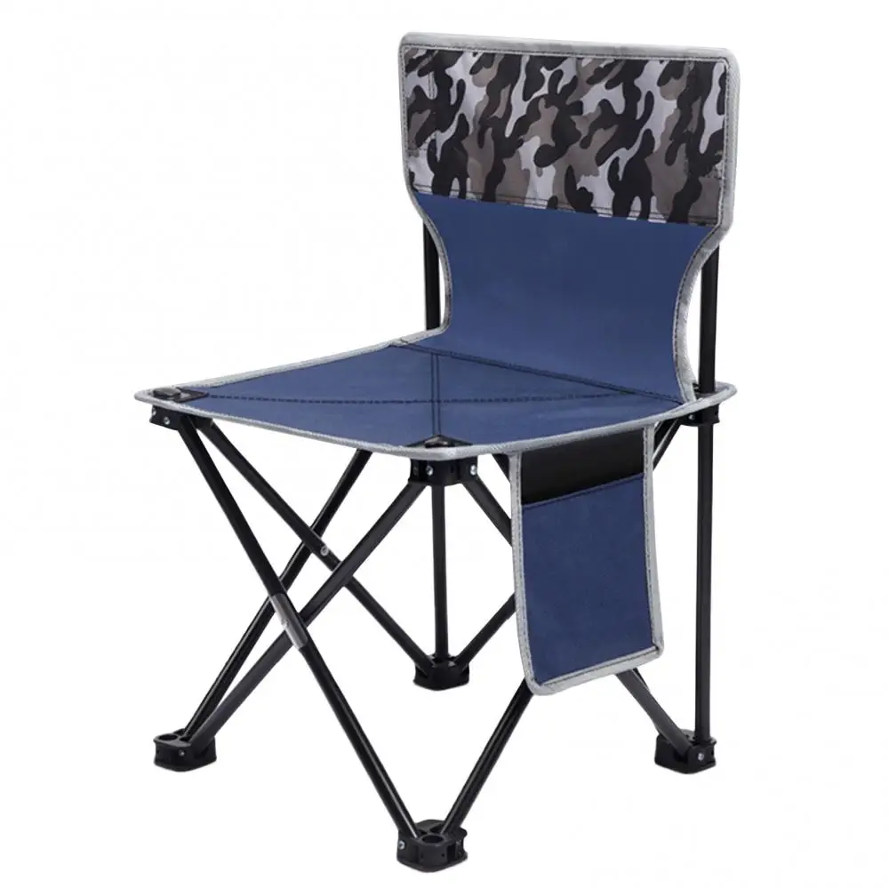 Lightweight Comfortable Portable Folding Chair Outdoor Stool for Camping Fishing Travel with Side Pocket for Outdoor Activities