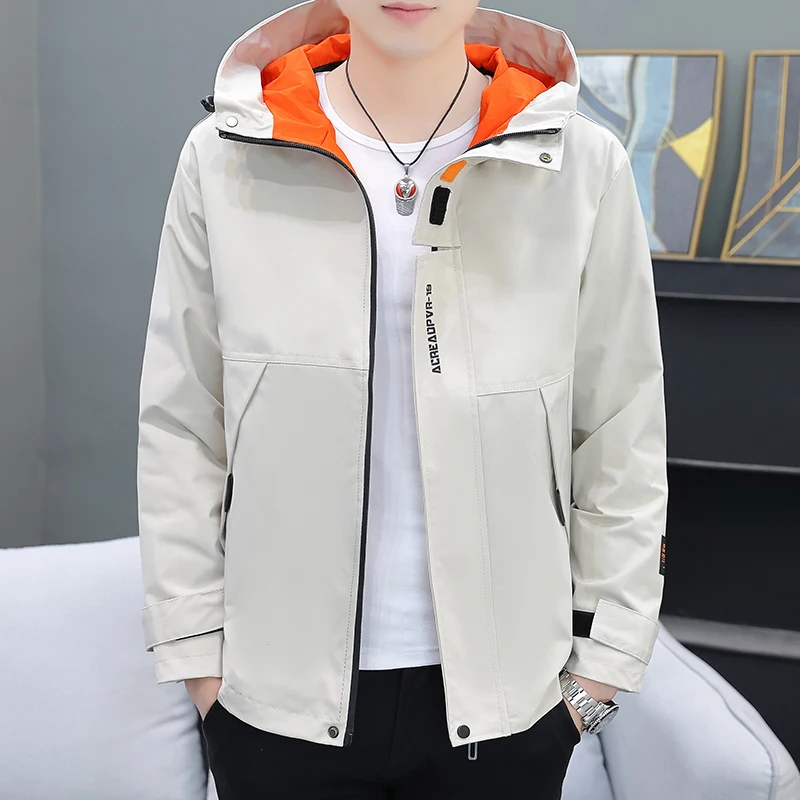 Men's Casual Embroidered Jacket Spring Autumn New Style Simple American Workwear Cool Windbreaker Coat Loose Fit Zipper Decor...