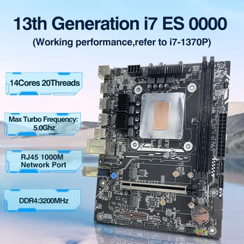 DIY Gaming Ordinateur M-ATX DIY Bureau Carte Mère CPU RAM COMBO 13e Kit Interposer Core CPU Q1J2(i7 ES 0000)14C20T 24MB DDR4 1