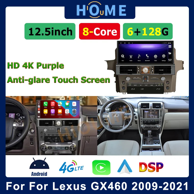 

12.5" Android 10 Car Multimedia Player For Lexus GX460 2011-2020 with Radio 4G GPS Navigation Carplay Android auto Video Stereo