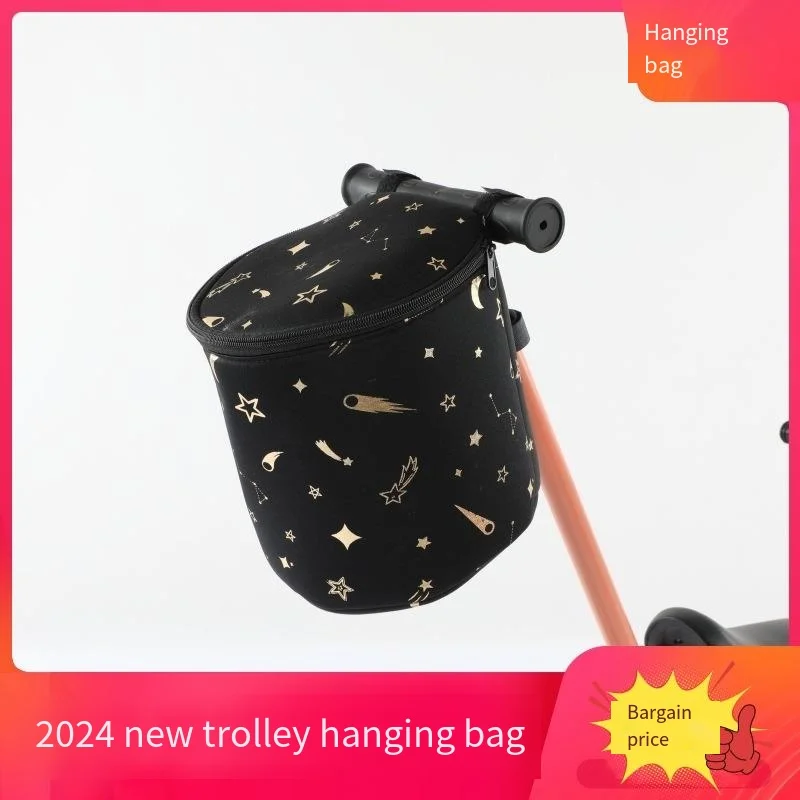 

Black Stroller Organizer Bags Mummy Large Capacity Travel Hanging Bag Bottle Holder Pram Diaper Bags Baby Stroller Accessories