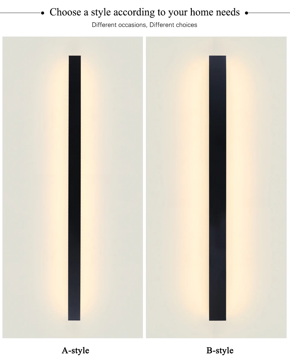 Porch Light Long Wall Light Modern Long Strip LED indoor lighting wall lamp Sconce 55cm 30cm 220V Decoration 5