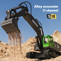 Huina 331 Alloy Remote Control Excavator Truck 9CH 1:18 39cm RC Engineering Vehicle Metal Model Car Boys Toy for Children's Gift 2