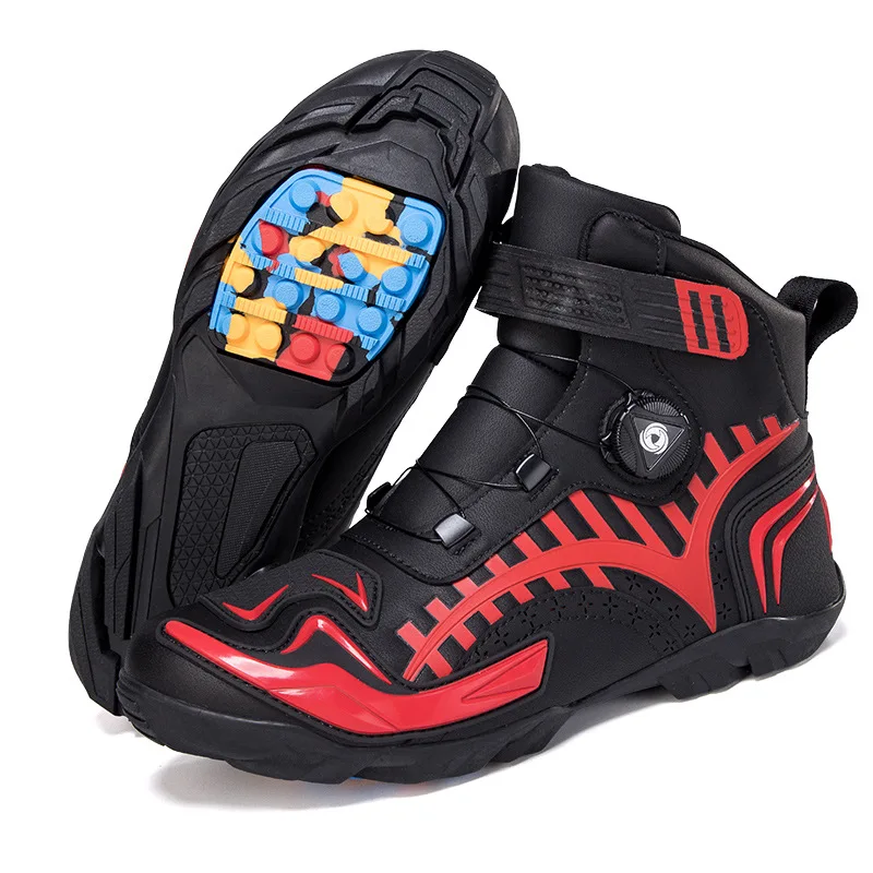 Motorcycle Boots Men Racing Shoes Riding Off-road Motorbike Breathable Black Durable Comfortable Unisex Highly Elastic Equipment - Image 2