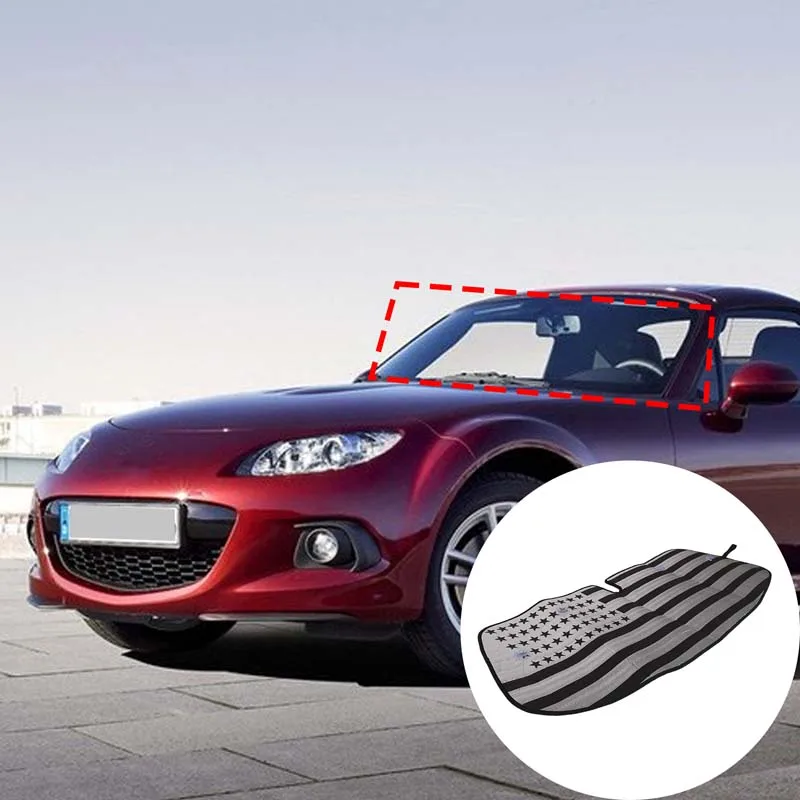 

Для Mazda MX-5 NC 2009-2015 композитный материал серебряный Автомобиль переднее ветровое стекло Солнцезащитный коврик автомобильные аксессуары