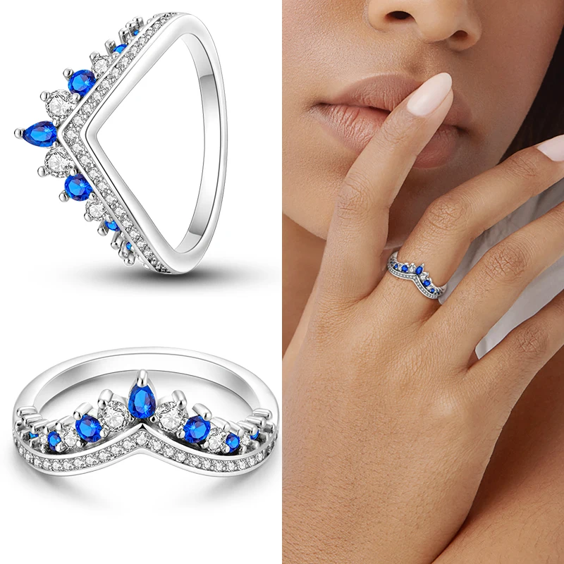 Silver Rings New Rings For Women 100% 925 Sterling Silver Star Moon Colorful Zircon Rings Fine Wedding Engagement Birthday Jewelry Gifts