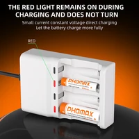 PHOMAX 2/4 Slots AA AAA Rechargeable Battery Charger For Ni-MH/Ni-Cd Rechargeable Battery Charging 1.2V Universal Battery Charge 4