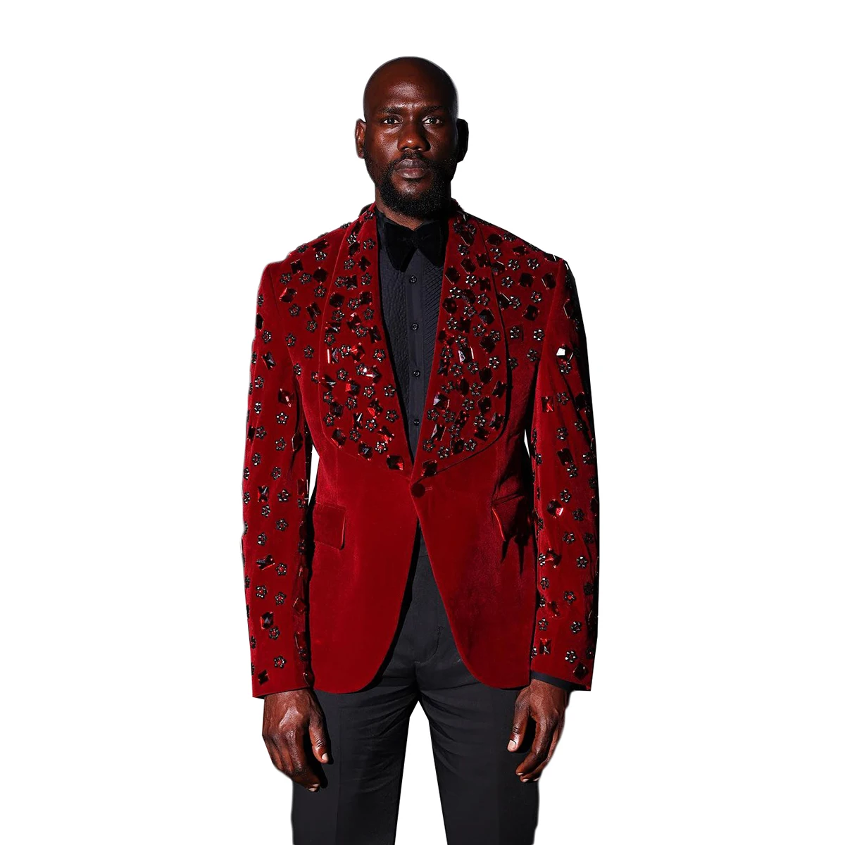 Luxury Evening Party Suits For Men Crystal Shawl Lapel Groom Wear Slim Fit Tuxedos Prom Party Only Blazer Custom Made
