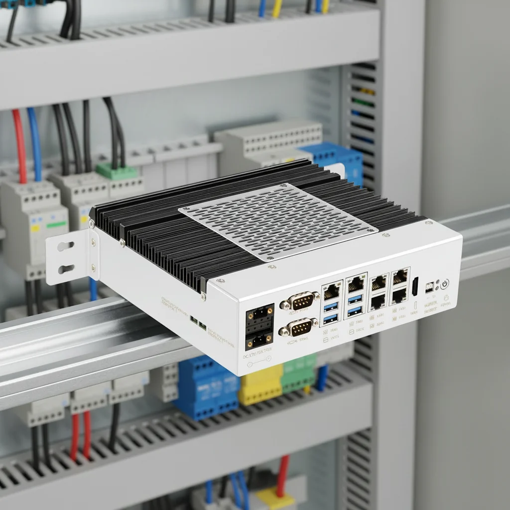 팬리스 미니 PC DIN 레일 컴퓨터 24V DC 전원 6 LAN 포트 인텔 I5 6500U 8G 메모리 PCIE 미니 PC 산업용 디스플레이용