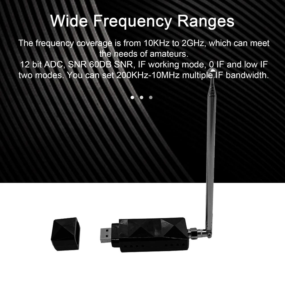 10kHz~2GHz USB SDR Receiver 12 Bit ADC 60DB SDR Receiver Compatible with RSP HF AM FM SSB CW Aviation Band