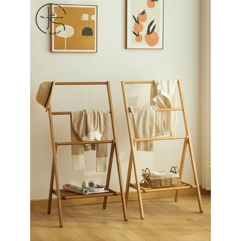 Coat rack, bedroom folding storage, hanging hangers by the bed, pants ...