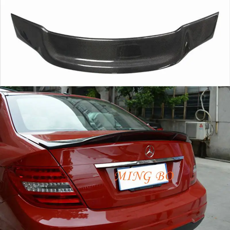 

FOR Mercedes-Benz C-Class W204 C204 2Door 4Door Coupe R Style Carbon Fiber Rear Spoiler Trunk Wing 2007-2014 FRP Forged car